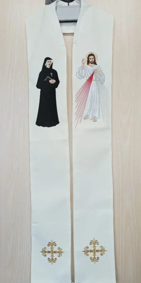 Stuła 109F Jezus Miłosierny i św. Faustyna